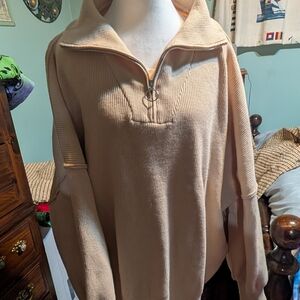 NWOT Beige Half-Zip Women's Sweater